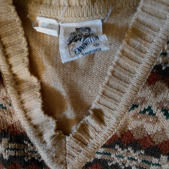 Kennington V-Neck Sweater Fair Isle Vintage - Picture 7 of 9